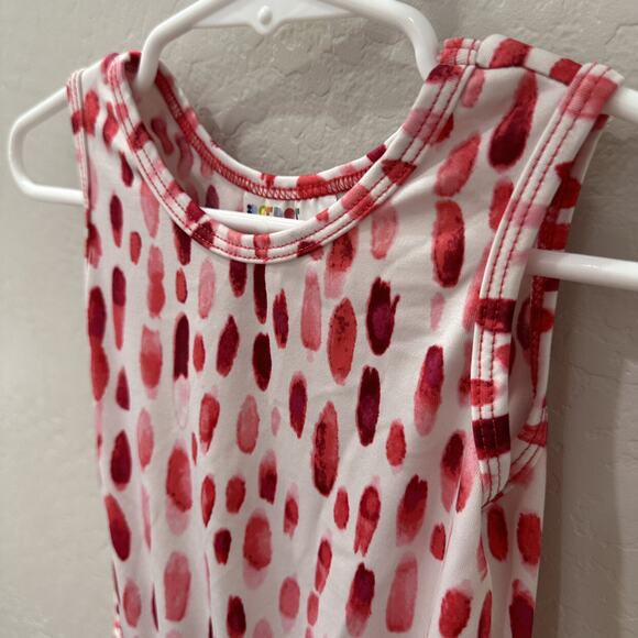 Dot Dot Smile Red & Pink Watercolor Paintbrush Strokes Tank Dress - Picture 2 of 6